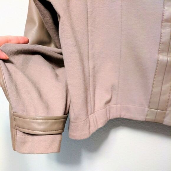 BLANC NOIR Funnel Neck Faux Leather Jacket 2X - Picture 7 of 9